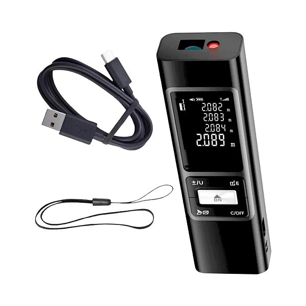 Trena Digital Com Laser Cruzado Nível De Eixo 4D 80Metros Medidor de Distância Recarregável IP54 Calibração Display Led