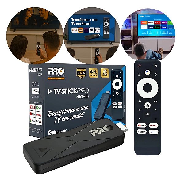 TV Box Stick Wi-Fi Android 4K HD 16GB | Converta Sua TV em Smart com Controle por Voz e Bluetooth