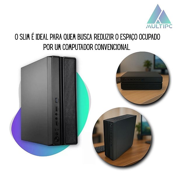 Mini Computador Slim MultiPC I5 8GB SSD 480GB Win11 Pro PC Ideal p/ Escritório, Home Office, Estudos e Navegação Rápida