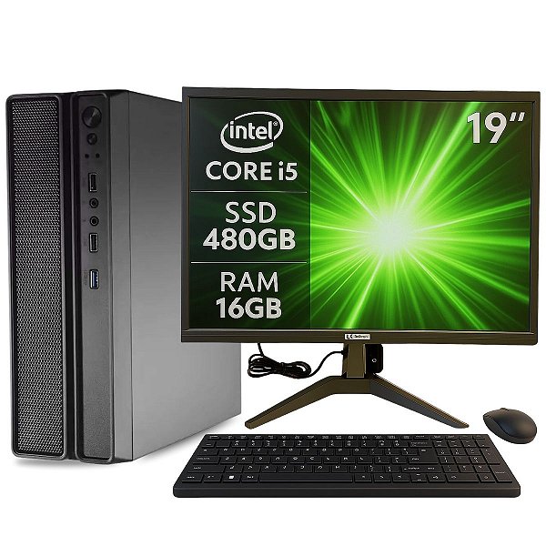 PC Slim Completo MultiPC I5 16GB SSD 480GB Windows 11 Pro Ideal para Casa ou Escritório