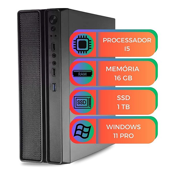Computador PC Slim i5 3ª Geração 16GB RAM SSD 1TB Windows 11 Pro - Compacto e Rápido