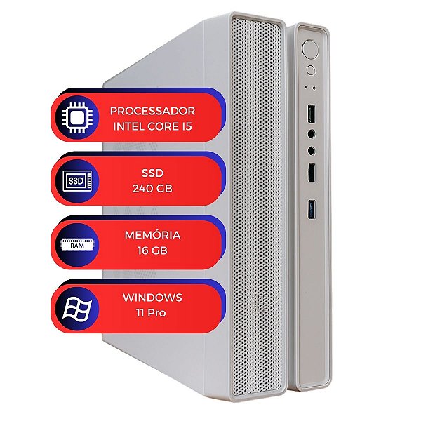 Computador MultiPc SlimDesk Branco I5 16GB SSD 240GB Win11