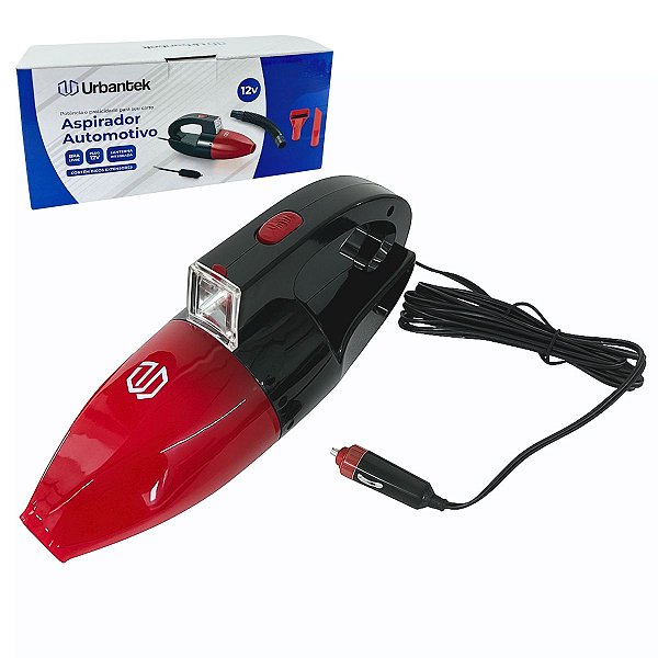 Aspirador de Carro Portátil 12V Urbantek com Lanterna Prática