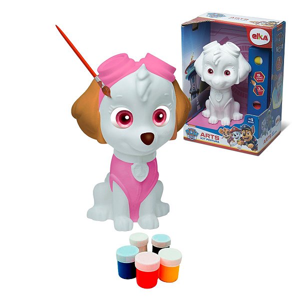 Boneca Skye Patrulha Canina Com Kit de Pintura Infantil Criativo e Divertido