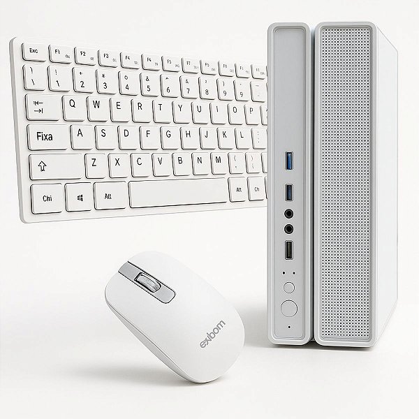 Computador Slim Branco MultiPC Intel i3 6ª Geração RAM 8GB SSD 256GB Windows 11+ Kit Teclado e Mouse