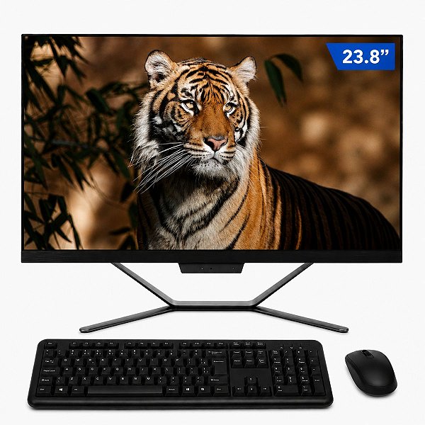 Computador ALL IN ONE 23,8" N5095 RAM 16GB SSD 480GB Windows 11 + Kit Teclado e Mouse sem Fio
