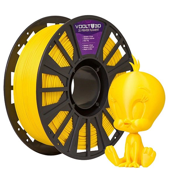 Filamento PLA Amarelo Velvet High Speed Premium - 1Kg