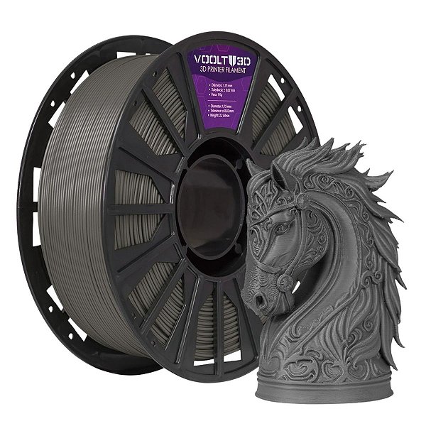 Filamento PLA Cinza Grafite Velvet High Speed Premium - 1Kg