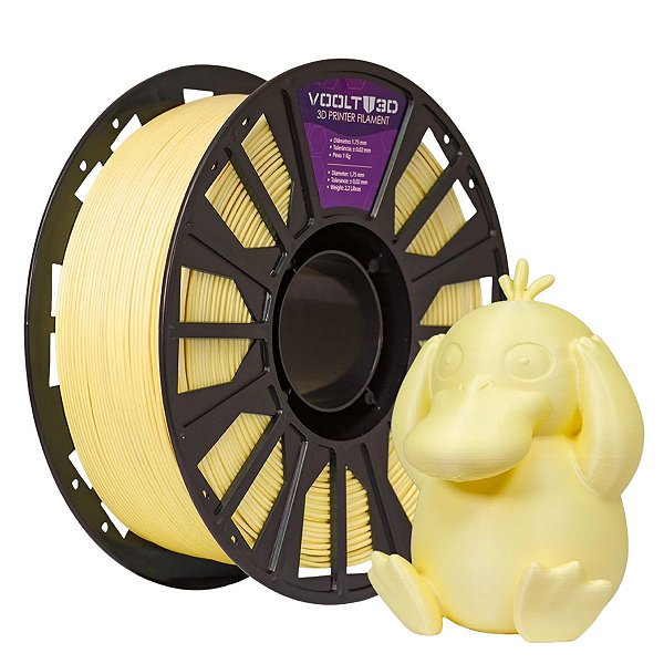 Filamento PLA Amarelo Macaron Velvet High Speed Premium 1Kg