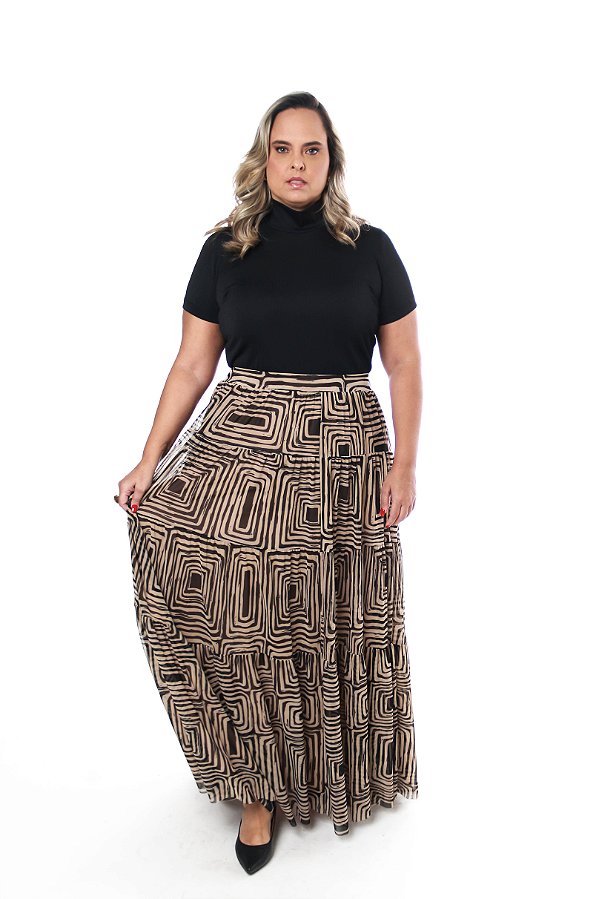 SAIA LONGA DE TULE ESTAMPADO BOHO 5019