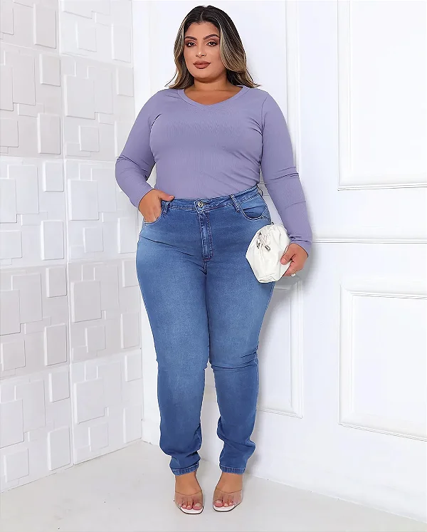 Calça Jeans Skinny Feminina Plus Size 24681