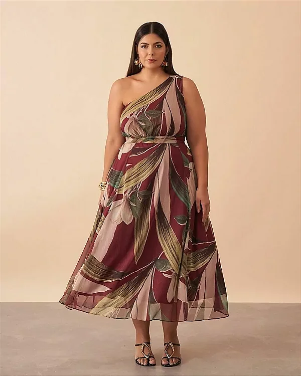 Vestido Midi Um Ombro 2442