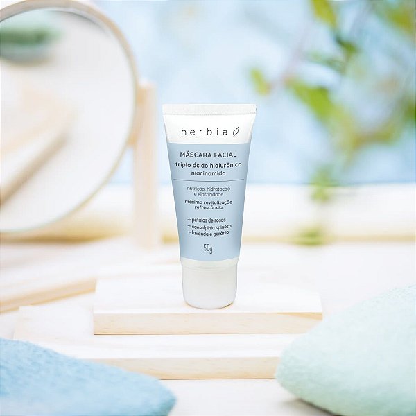 Máscara Facial com Ácido Hialurônico e Niacinamida