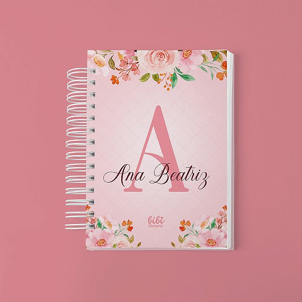 Caderno Personalizado com Nome e Frase A5 Capa Dura 192 Páginas | Papelaria Personalizada