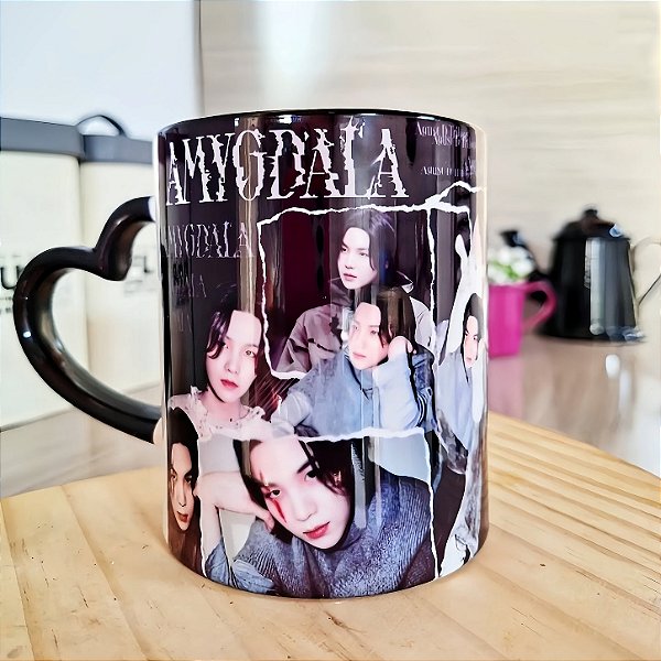 Caneca SUGA Amygdala BTS Agust D 325ml em Porcelana | K-pop ARMY | Presente para Fãs