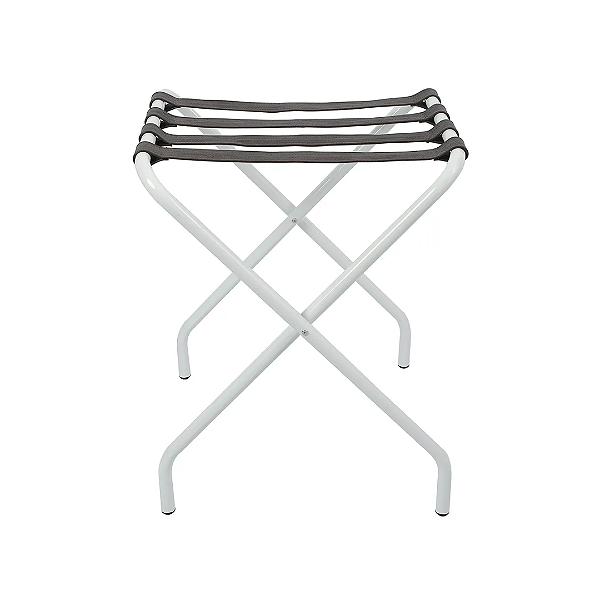 Suporte Para Mala Sekafácil Pintura Eletrostática Branca Tira em Couro Café