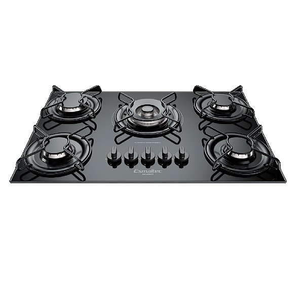 Cooktop Esmaltec 5 Bocas 5085 Tripla Chama Gourmet Preto
