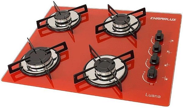 Cooktop 4 bocas Chamalux ultra chama Vermelho