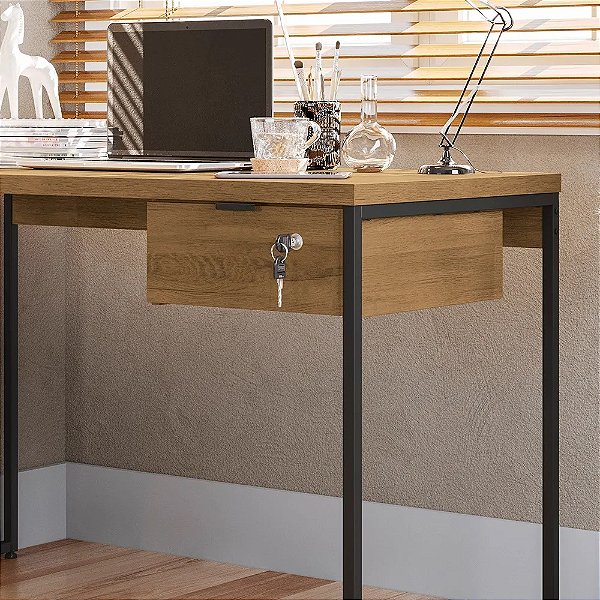 Gaveteiro Com Uma Gaveta De Mesa e Chave Kappersberg - Freijó