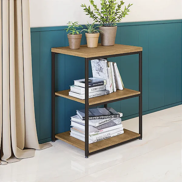 Mesa de Apoio Estante Industrial Kappesberg Freijó