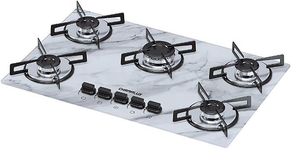 Cooktop 5 Bocas Chamalux Ultra Chama Mármore Branco