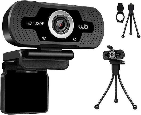 Webcam Full HD 1080P WB Amplo Ângulo 110°