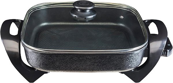 Panela Elétrica Agratto Mangiare 30cm 1500W Quadrada APEQ01I-02 Preta 220V