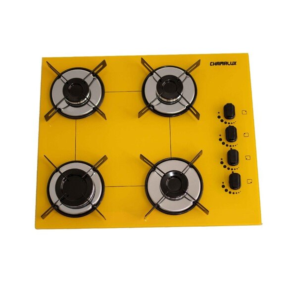 Cooktop 4 Bocas Chamalux Ultra Chama Amarelo | Bivolt | Trempe de Chapa