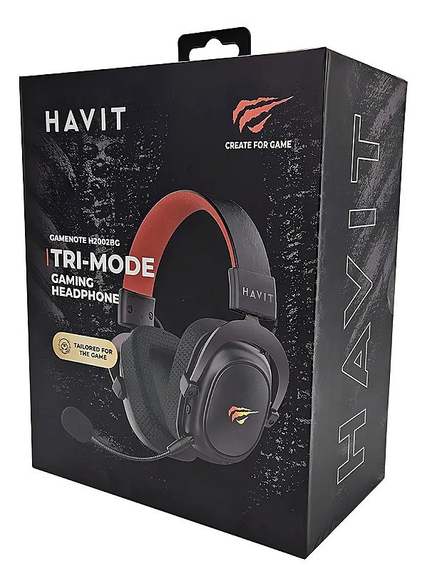 Headset Gamer Havit H2002bg Sem Fio Preto Led