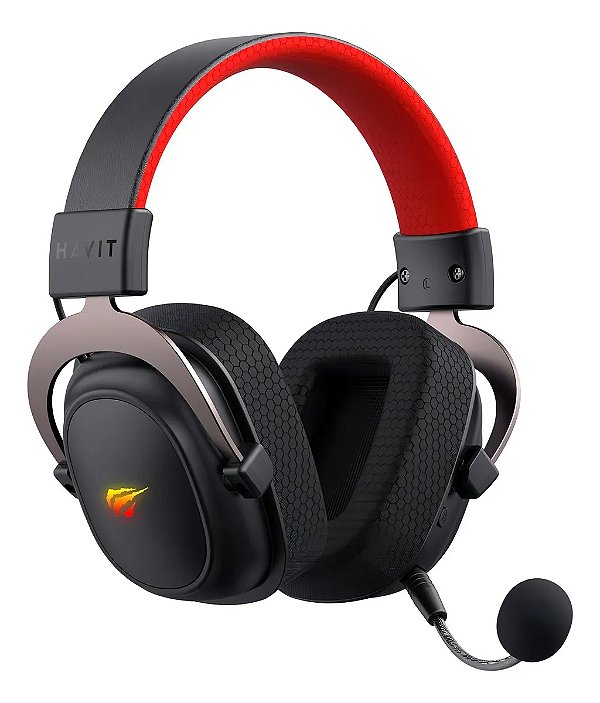 Headset Gamer Havit H2002bg Sem Fio Preto Led