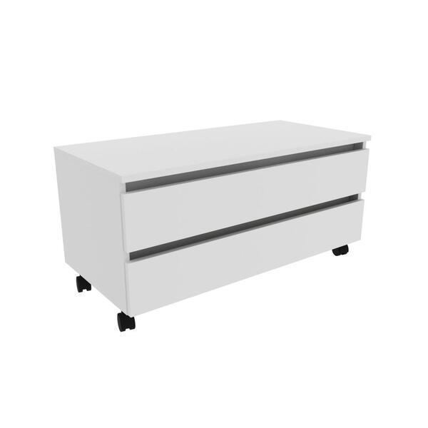 Balcão Gabinete Banheiro 2 Gavetas e Rodízio BN3603 Tecnomobili Branco