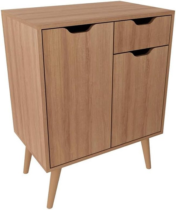 Gabinete Para Banheiro 2 Portas 1 Gaveta Bn3637 Amêndoa Tecno Mobili