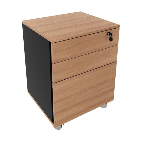 Gaveteiro Escritório 3 Gavetas Tecnomobili Amêndoa - Me4148