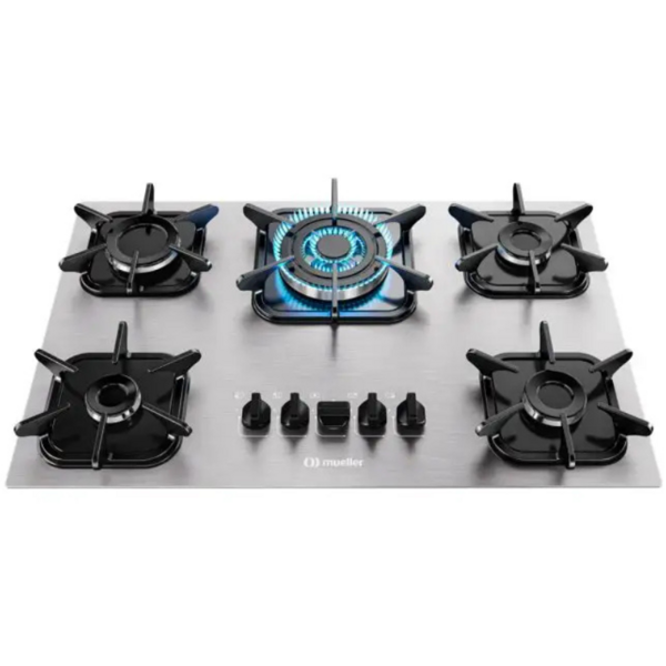Cooktop Mueller 5Q Tripla Chama Alumínio MCG5BK Bivolt