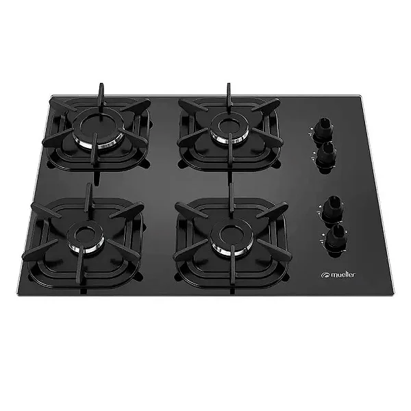 Cooktop de Mesa a Gás Mueller 4Q Ultra Chama G5 Preto Bivolt