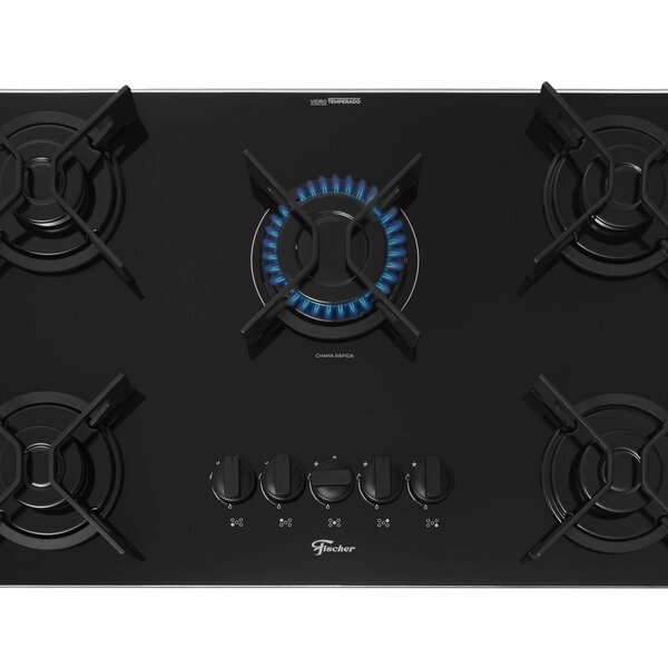 Cooktop a Gás Fischer 5 Bocas Fit Line Trempe Iron