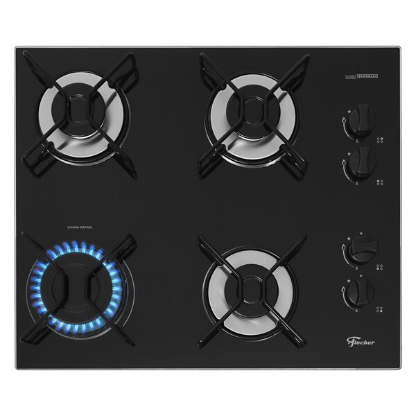 COOKTOP A GÁS FISCHER 4 BOCAS FIT LINE TREMPE ESMALTADA ARAMADO