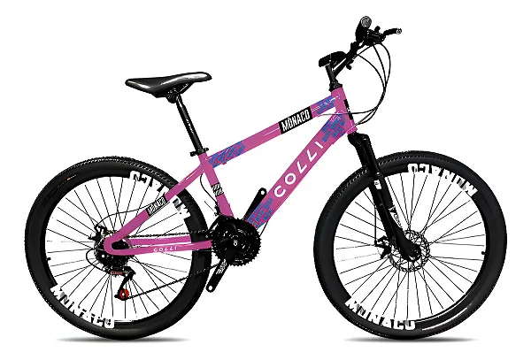 BICICLETA COLLI MONACO A.26 F.DISCO 21V - ROSA NEON