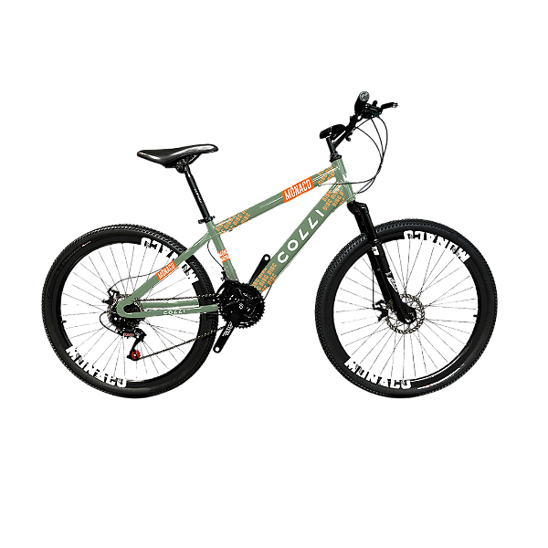 BICICLETA  COLLI MONACO A.26 F.DISCO 21V- VERDE MILITAR