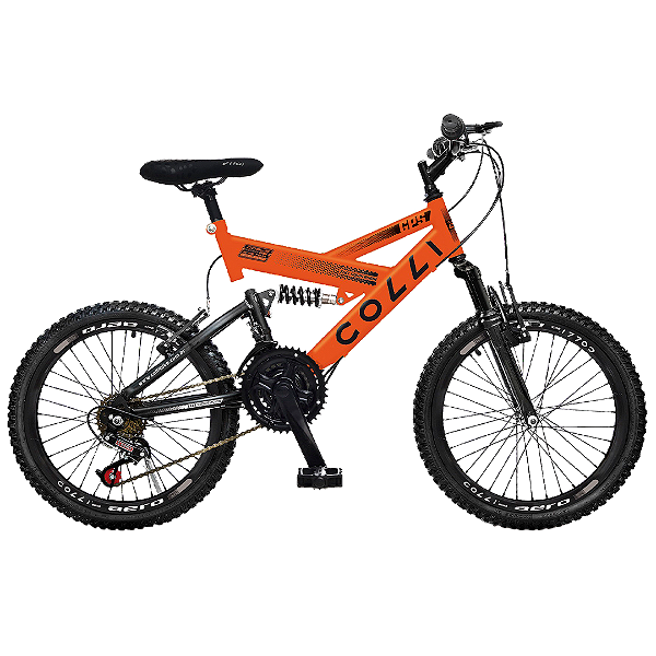 BICICLETA COLLI GPS ARO 20  AÇO CARBONO - LARANJA NEON