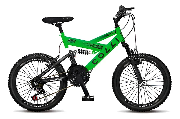 Bicicleta COLLI GPS ARO 20 AÇO CARBONO - VERDE NEON