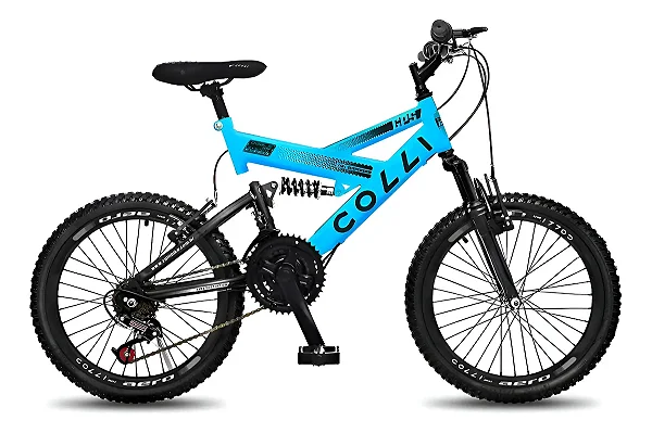 BICICLETA COLLI GPS ARO 20 AÇO CARBONO - AZUL CHAMPANHE