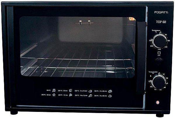 FORNO ELETRICO FOGATTI TOP60 60L BLACK 127V
