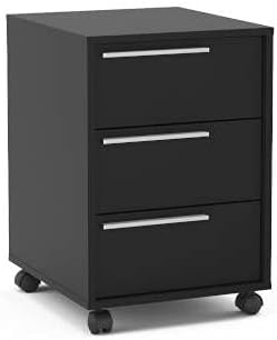 Gaveteiro com Rodízios Maia 3 Gavetas Preto - Politorno