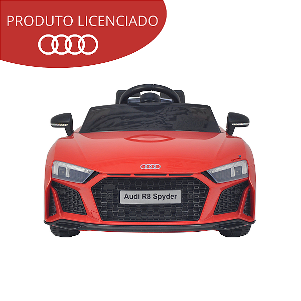 Mini carro elétrico 12V audi R8 Spyder Licenciado Vermelho