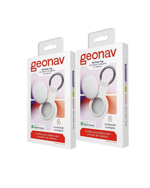 Kit 2 Localizadores De Objetos Bluetooth My Finder Tag Branco Geonav