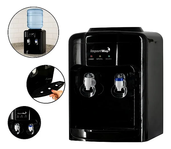 Bebedouro de Água Refrigerado Preto IWBAR PT Importway