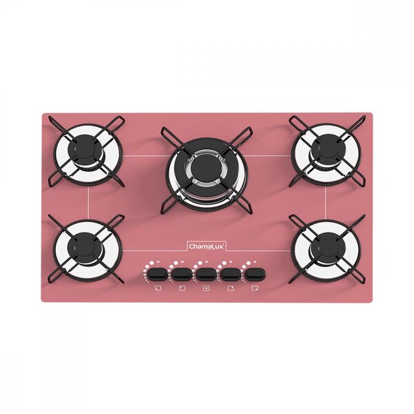 Cooktop 5 Bocas Chamalux Tripla Chama Cor Rosa 110/220v Rosa