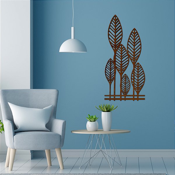 Quadro Folhas Moderno Grande Vazado Sala Quarto Decorativo