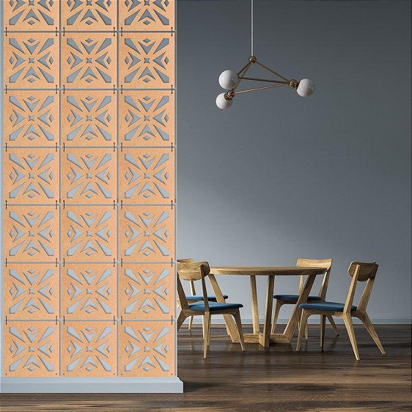 Kit 12 Placas Mdf Divisórias Moldura Decorativas Madeira Cru